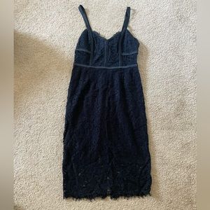 Black Express Midi Lace Dress Size 4